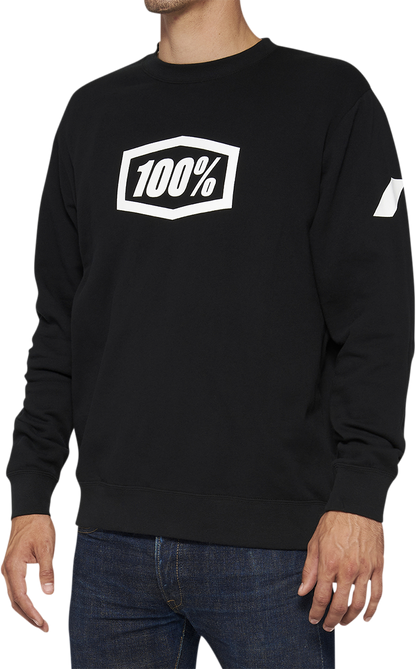 100% Icon Long-Sleeve Fleece Sweatshirt - Black - Large 20026-00002