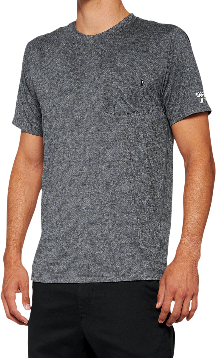 100% Mission Athletic T-Shirt - Charcoal - Large 20014-00012