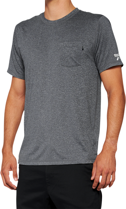 100% Mission Athletic T-Shirt - Charcoal - Large 20014-00012