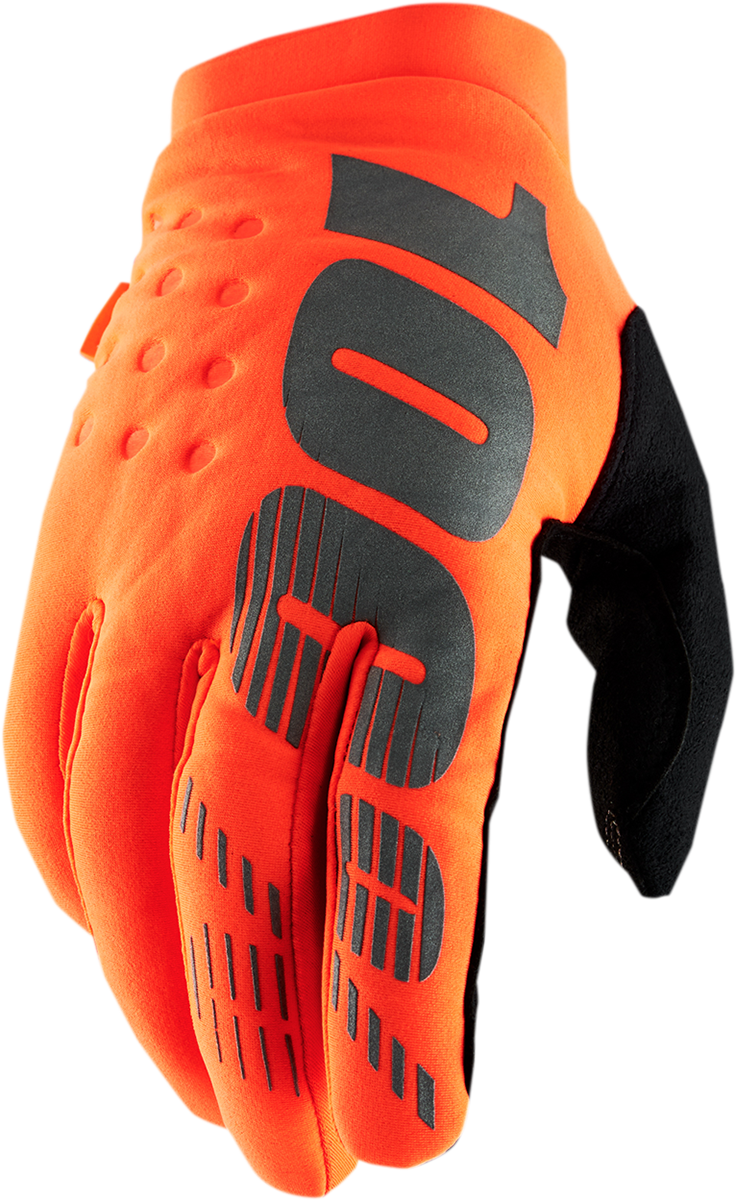 100% Brisker Gloves - Fluo Orange/Black - Medium 10003-00011