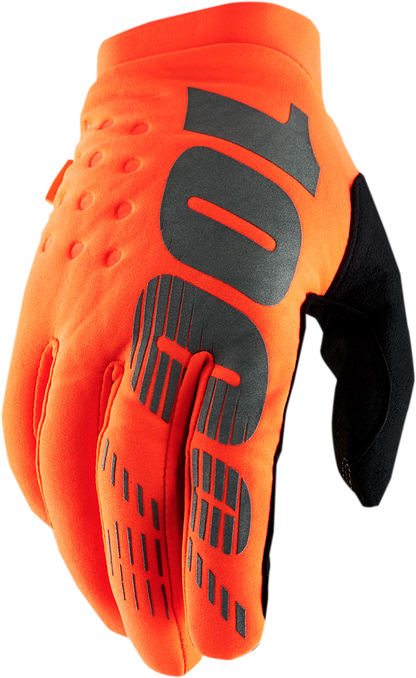 100% Brisker Gloves - Fluo Orange/Black - Medium 10003-00011