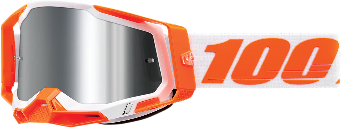 100% Racecraft 2 Goggle - Orange - Silver Flash Mirror Lens 50010-00013