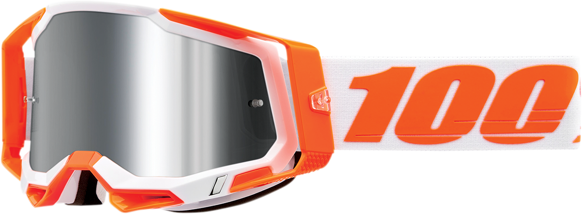 100% Racecraft 2 Goggle - Orange - Silver Flash Mirror Lens 50010-00013