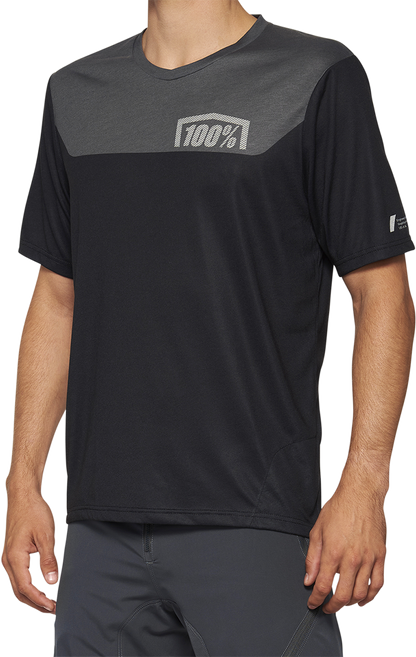 100% Airmatic Short-Sleeve Jersey - Gray/Midnight - Small 40014-00015