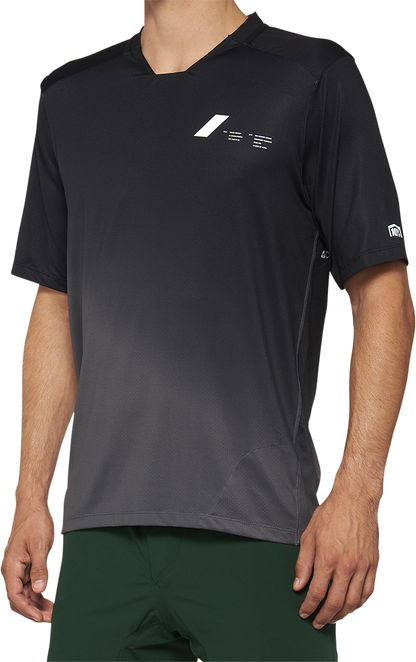 100% Celium Short-Sleeve Jersey - Short-Sleeve - Black/Charcoal - Small 40011-00000