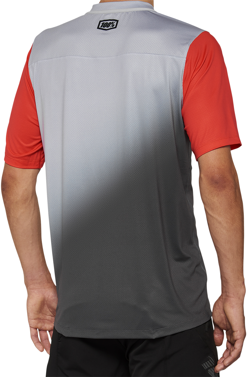 100% Celium Short-Sleeve Jersey - Gray/Racer Red - Small 40011-00010