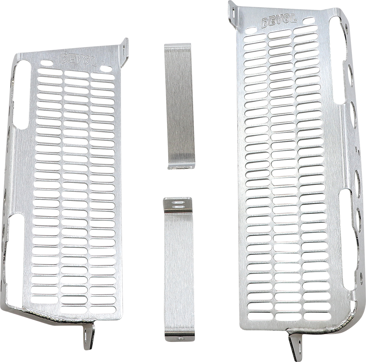 DEVOL Radiator Guards - Brushed Aluminum - Kawasaki 0101-2406