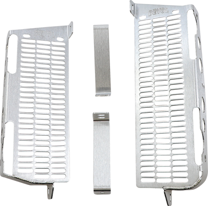 DEVOL Radiator Guards - Brushed Aluminum - Kawasaki 0101-2406