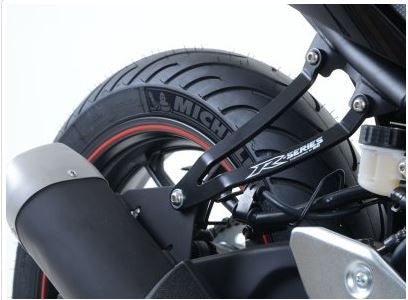 R&G Racing Exhaust Hanger & left hand footrest blanking plate (kit)  Black  Yamaha YZF-R25 / YZF-R3