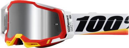 100% Racecraft 2 Goggle - Arsham Red - Silver Flash Mirror Lens 50010-00016