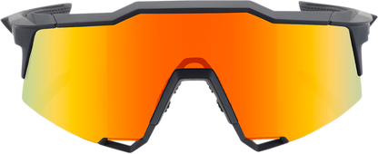 100% Speedcraft Sunglasses - Soft Tact Black - HiPER Red Multilayer Mirror Lens 60007-00008
