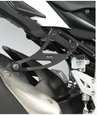 R&G Racing Exhaust Hanger + Rear Footrest Blanking Plate  Suzuki GSR750 '11-16