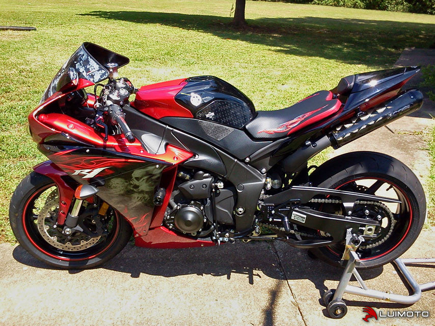 LUIMOTO Flame Edition Rider Seat Cover for the YAMAHA R1 (09-14)