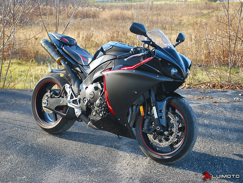 LUIMOTO Raven Edition Passenger Seat Cover for the YAMAHA R1 (09-14)