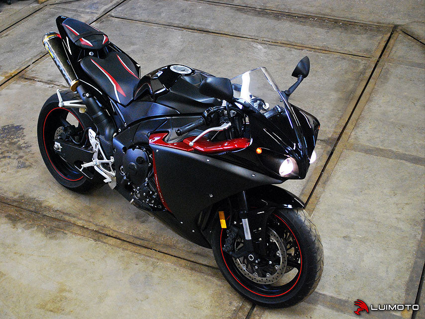LUIMOTO Raven Edition Rider Seat Cover for the YAMAHA R1 (09-14)