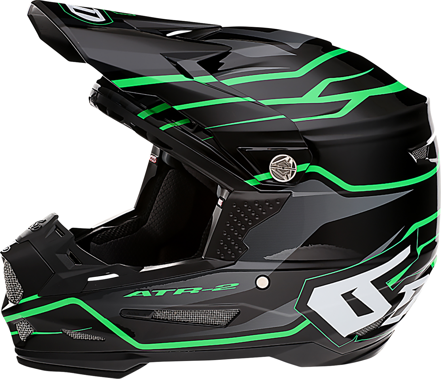 6D HELMETS ATR-2 Helmet - Phase - Black/Green - Large 12-2847
