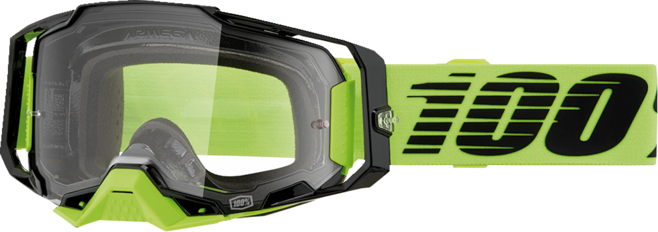 100% Armega Goggle - Neon Yellow - Clear Lens 50004-00032