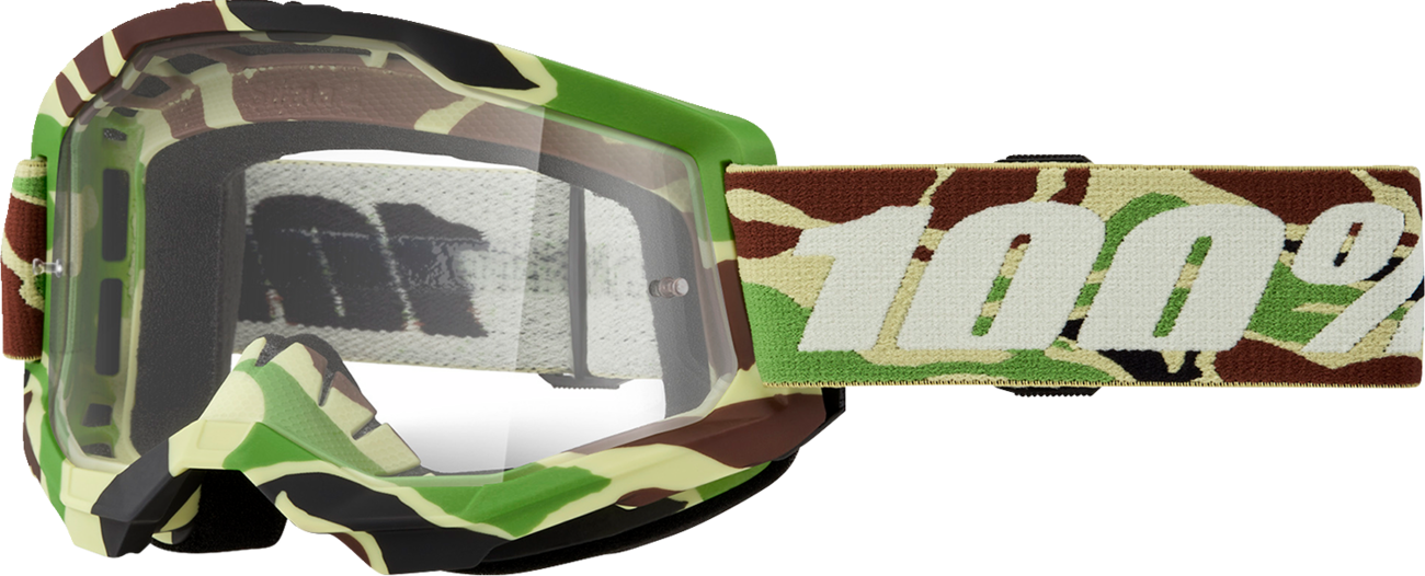 100% Strata 2 Goggle - War Camo - Clear Lens 50027-00024