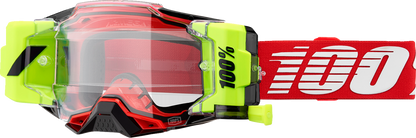 100% Armega Forecast Goggle - Roll-Off - Red - Clear Lens 50006-00008