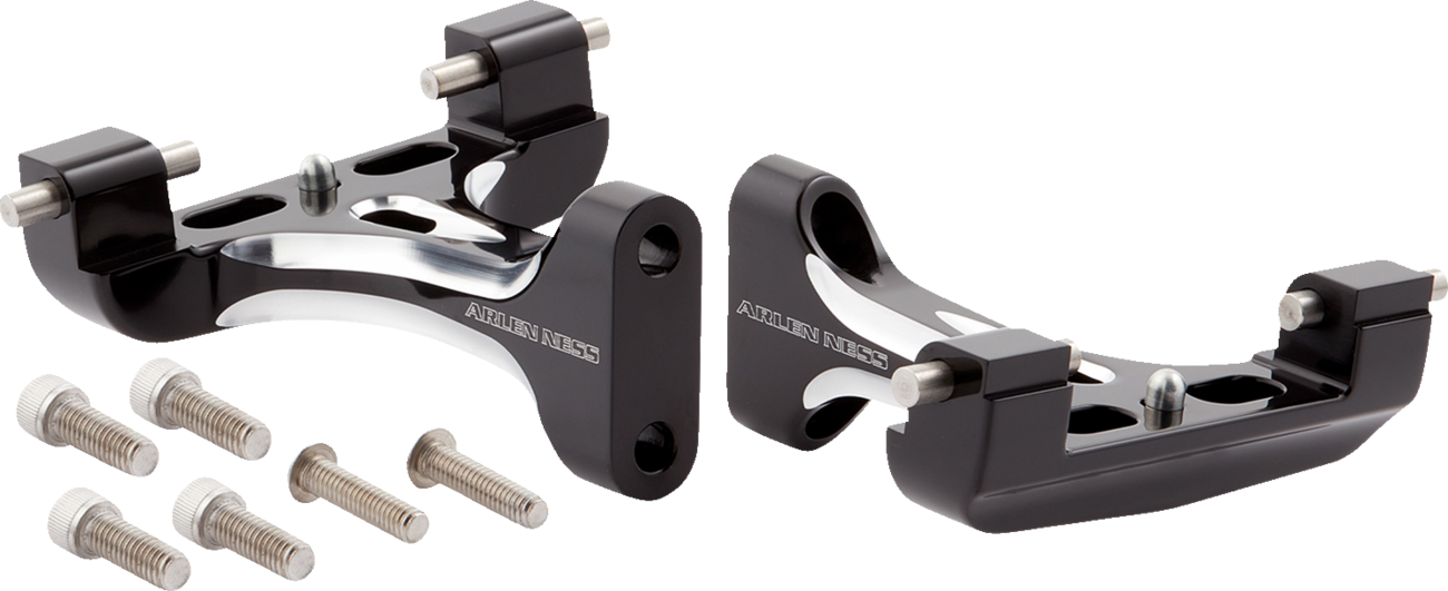 ARLEN NESS Forged Floorboard Mounts - Passenger - Black 410-033