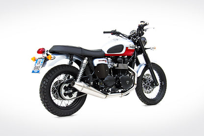 ZARD Low Mount Cone style Exhaust for Triumph Bonneville, Thruxton, and Scrambler