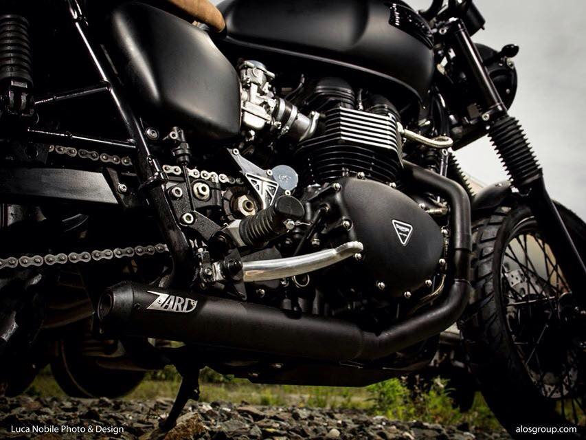 ZARD 'CROSS' Conical Exhaust for Triumph Scrambler  Thruxton and Bonneville