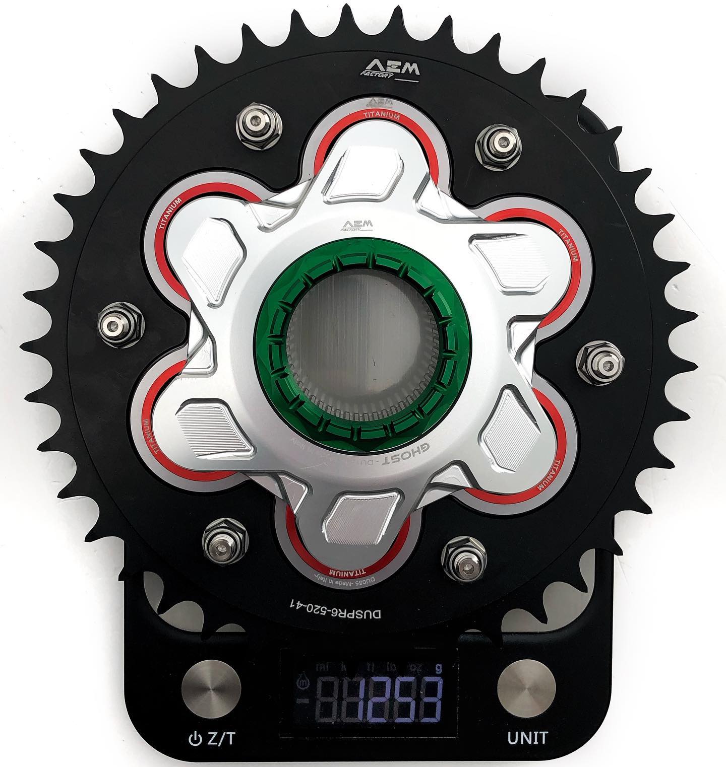 AEM FACTORY - GHOST-6 DUCATI ALUMINUM BILLET LIGHTWEIGHT HUB FLANGE AND CUSH DRIVES for Large Hub Ducati Models