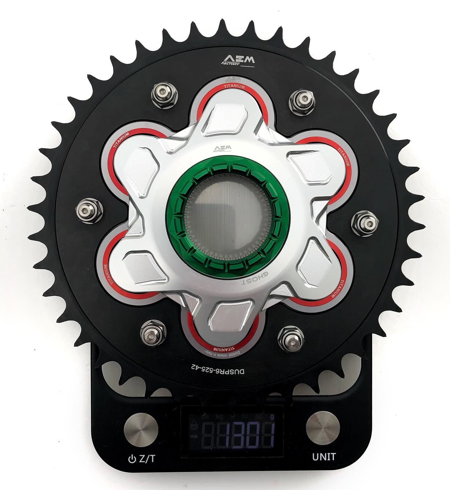 AEM FACTORY - GHOST-6 DUCATI ALUMINUM BILLET LIGHTWEIGHT HUB FLANGE AND CUSH DRIVES for Large Hub Ducati Models