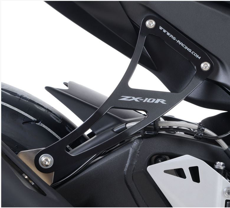 R&G Racing Exhaust Hanger for Kawasaki ZX10R '11-'15 (w/ foot rest blanking plate)
