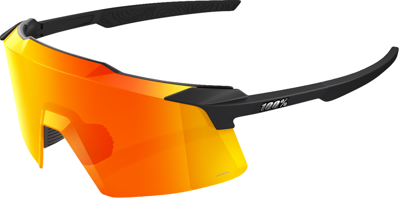100% Aerocraft Sunglasses - Soft Tact Black - HiPER Red Lens 60032-00010