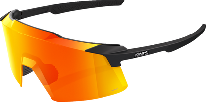 100% Aerocraft Sunglasses - Soft Tact Black - HiPER Red Lens 60032-00010