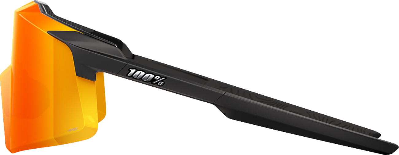 100% Aerocraft Sunglasses - Soft Tact Black - HiPER Red Lens 60032-00010