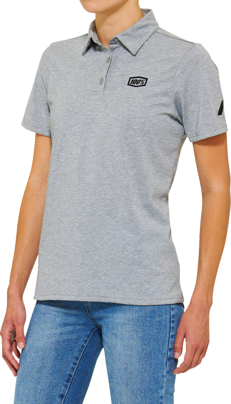 100% Women's Corpo Polo Shirt - Heather Gray - Small 28106-439-10
