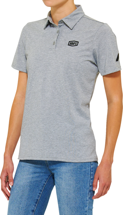 100% Women's Corpo Polo Shirt - Heather Gray - Small 28106-439-10