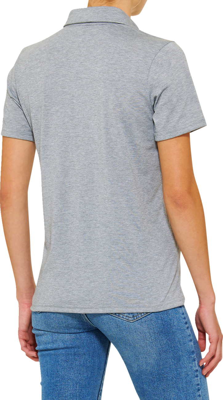 100% Women's Corpo Polo Shirt - Heather Gray - Small 28106-439-10