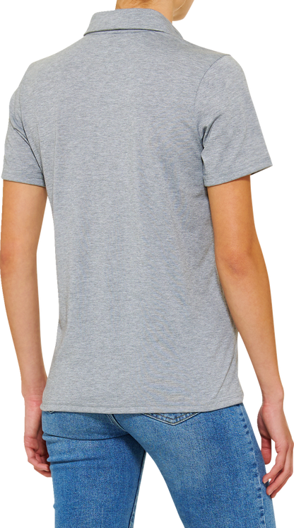 100% Women's Corpo Polo Shirt - Heather Gray - Small 28106-439-10