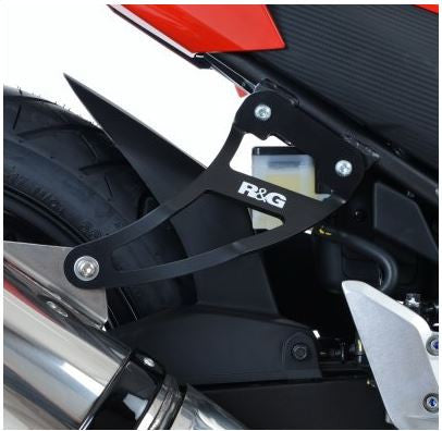 R&G Racing Exhaust Hanger Kit w/ Left Hand Footrest Blanking Plate for Honda CBR300R '14-15 Black