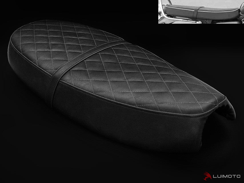 LUIMOTO Flat Top MOTORCYCLE SEAT COVERS FOR TRIUMPH SCRAMBLER 06-16 | BONNEVILLE 00-15 | T100 16