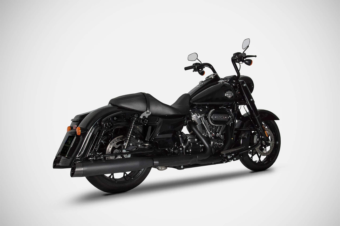Zard Dual Slip-on Exhaust System for Harley Davidson Grand American Touring Motorcycles (114cc engines - Glides and Road King - 16-20)