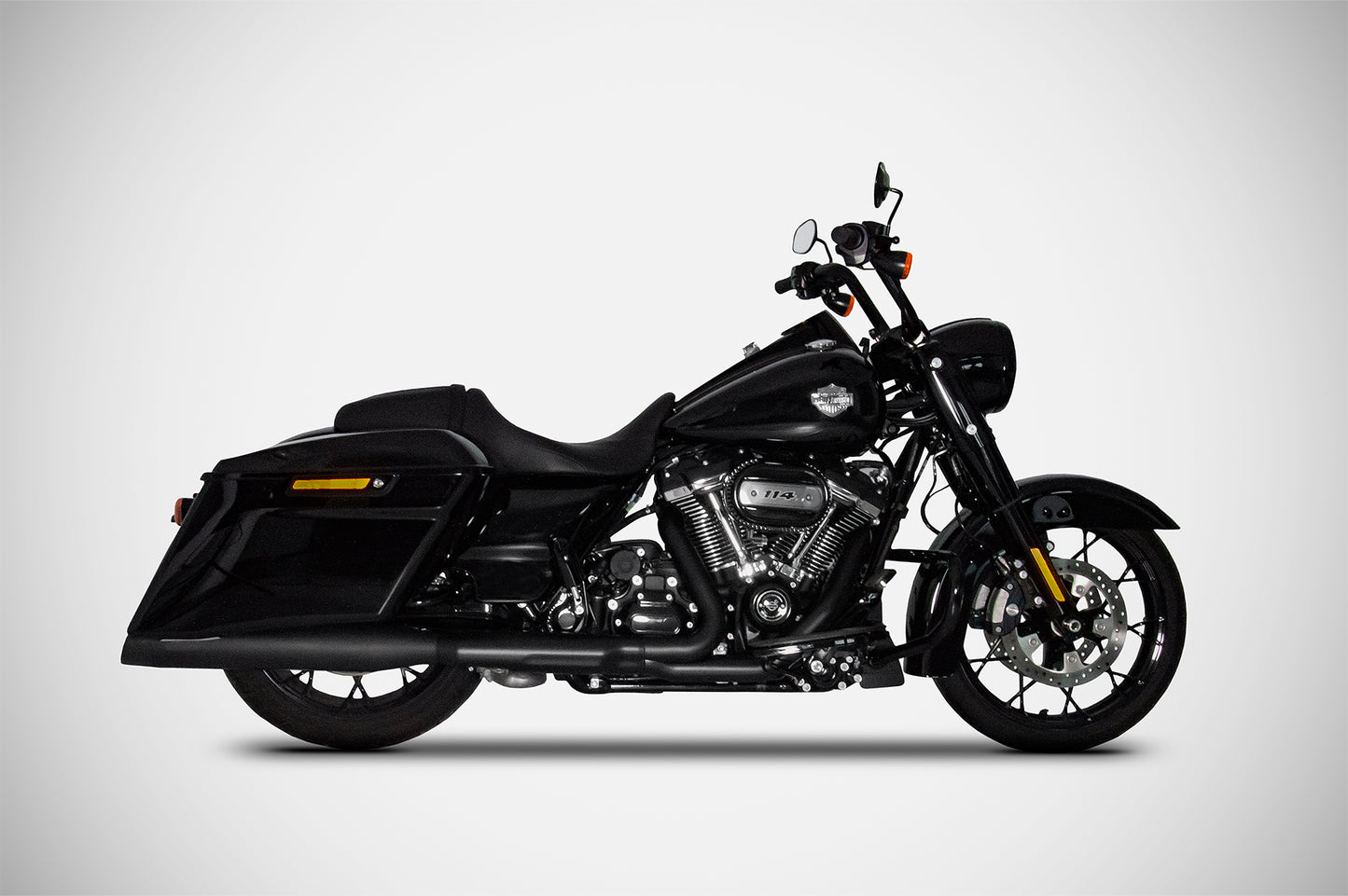 Zard Dual Slip-on Exhaust System for Harley Davidson Grand American Touring Motorcycles (114cc engines - Glides and Road King - 16-20)