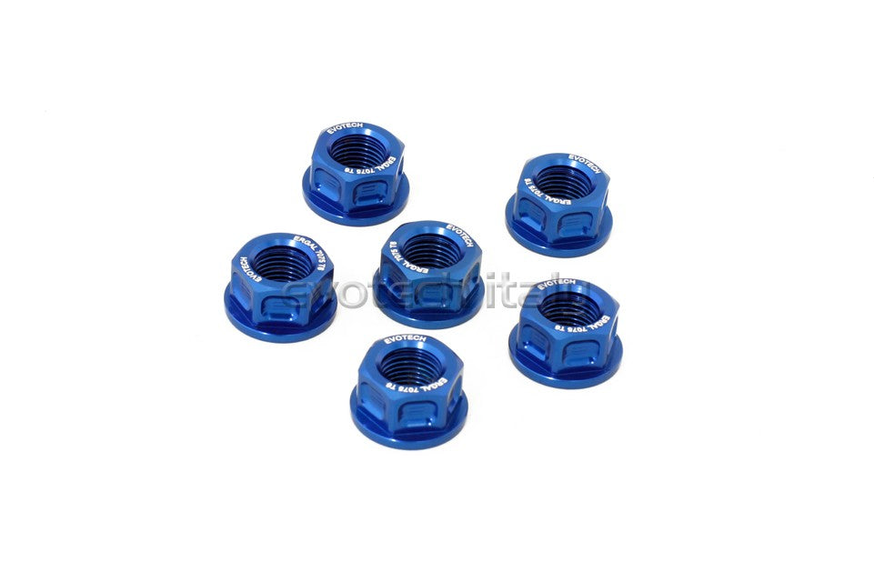 Evotech Srl Billet Aluminum Flange Nuts or Sprocket Nuts for Ducati's (set of 6) M10x1.0