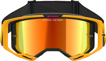 ALPINESTARS GOGGLES Vision 8 Goggle - Corp - Yellow/Pink - Red Mirror Lens 5101625-5023