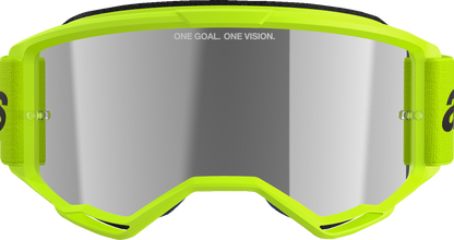 ALPINESTARS GOGGLES Vision 3 Goggle - Wordmark - Yellow Fluo - Silver Mirror Lens 5103225-5299