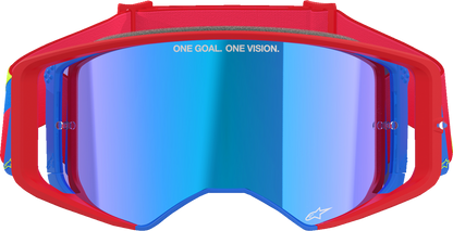ALPINESTARS GOGGLES Supertech Goggle - Corp - Red/Blue - ABS Vision - Blue Mirror Lens 5100325-3055