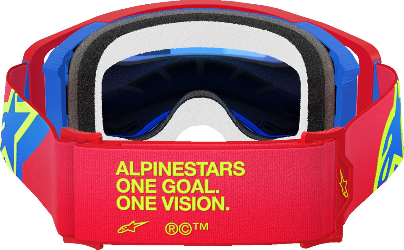 ALPINESTARS GOGGLES Supertech Goggle - Corp - Red/Blue - ABS Vision - Blue Mirror Lens 5100325-3055
