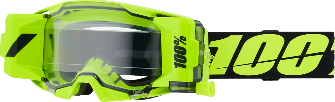 100% ARmatic Forecast Goggle - Roll-Off - Yellow - Clear Lens 50061-00002