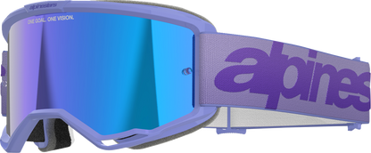ALPINESTARS GOGGLES Vision 5 Goggle - Wordmark - Purple - Blue Mirror Lens 5102425-3116
