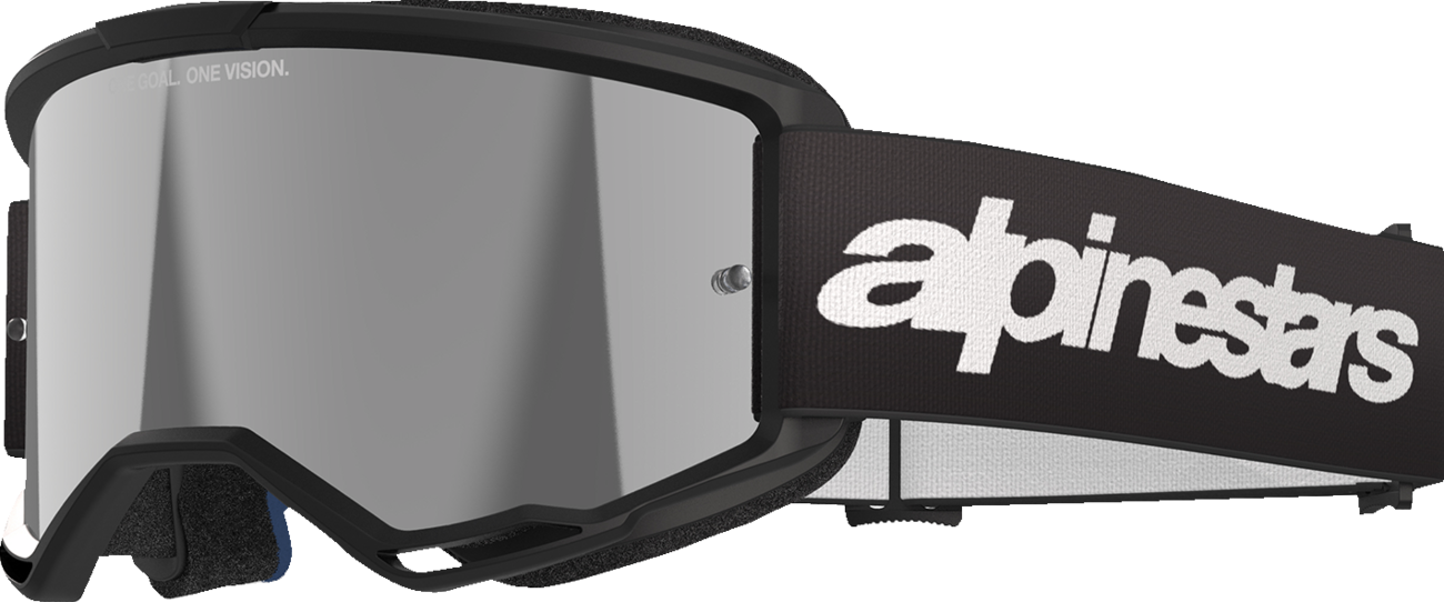 ALPINESTARS GOGGLES Vision 3 Goggle - Wordmark - Black - Silver Mirror Lens 5103225-1456