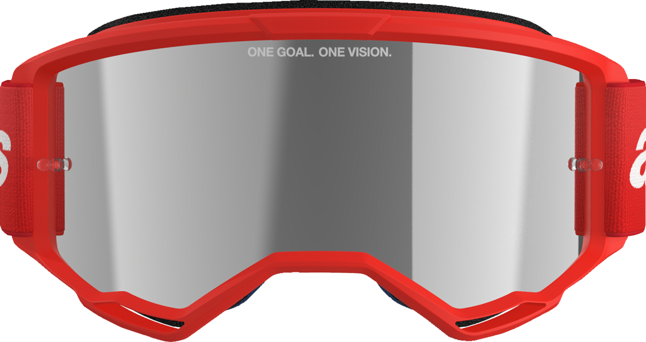 ALPINESTARS GOGGLES Vision 3 Goggle - Wordmark - Red - Silver Mirror Lens 5103325-3094