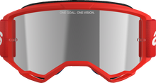 ALPINESTARS GOGGLES Vision 3 Goggle - Wordmark - Red - Silver Mirror Lens 5103325-3094